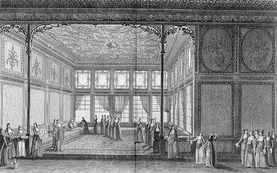 Interior of a drawing room in the Topkapi Palace of the Sultana Hadidge, sister of Selim III by Anton Ignaz (after) Melling