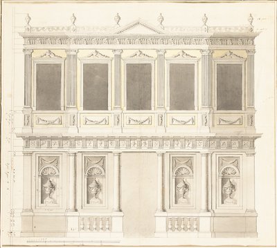A pavilion elevation for the Sultana Hadigé palace at Defterdar Bournou by Anton Ignaz Melling