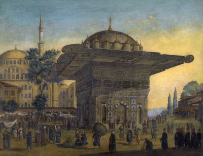 View of the Tophane Fountain, Istanbul, Turkey by Anton Ignaz Melling
