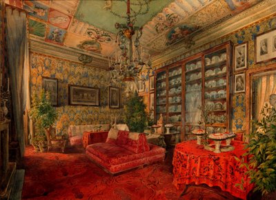 Interior, Mid of the 19th century by Anton Ivanovich Ivanov