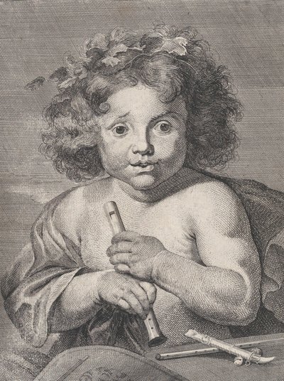 The Young Bacchus, Holding a Flute by Anton Joseph von Prenner