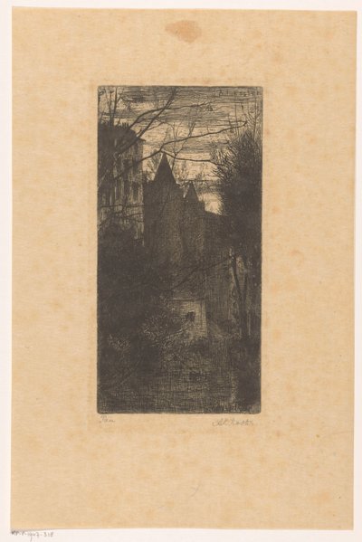 Castle of Pau at Dusk by Anton L. Koster (signed by artist)
