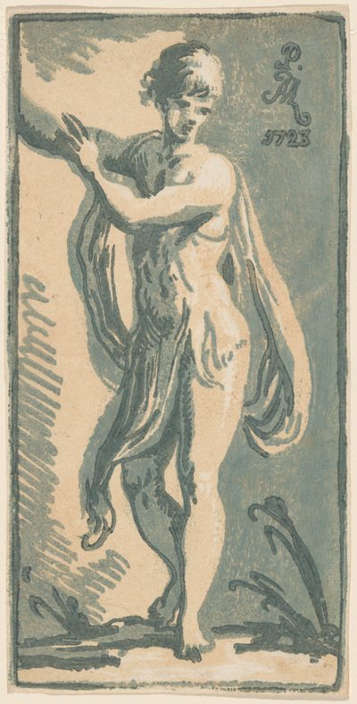 A Standing Youth Gesturing to His Right by Anton Maria Zanetti I, after Parmigianino