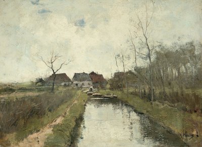Cottage by a Ditch by Anton Mauve