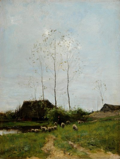 Landscape with Shepherd and Sheep by Anton Mauve