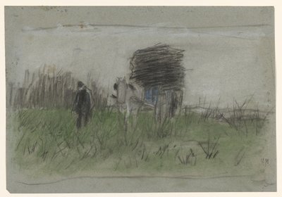 Man with Horse and Cart in the Dunes by Anton Mauve