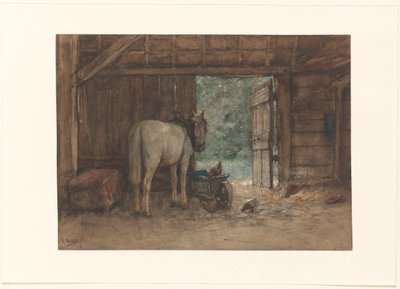 Horse in a Stable by an Open Stable Door by Anton Mauve