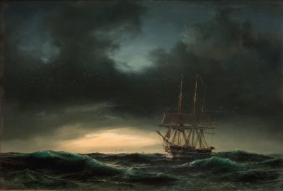 A Danish Corvette in Open Sea after a Storm by Anton Melbye