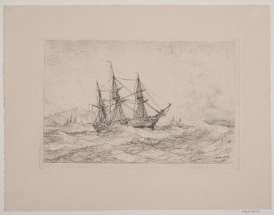 A Frigate Ship off the Norwegian Coast by Anton Melbye