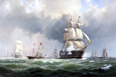 The Baltic Fleet Leaving Spithead, 15th March 1854 by Anton Melbye
