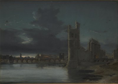 Tour St. Jacques and Notre Dame, Paris. Evening by Anton Melbye