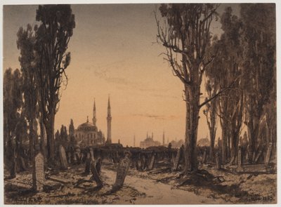 Turkish Cemetery. Scutari by Anton Melbye
