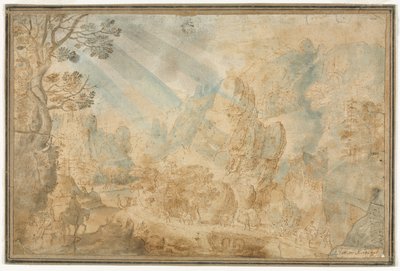 Mountain Landscape with Figures by Anton Mirou