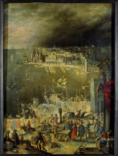 View of a Seaport by Anton Mozart