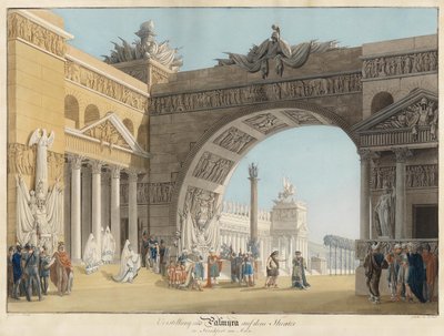 Stage Design for the Opera Palmira, Regina di Persia by Antonio Salieri by Anton Radl