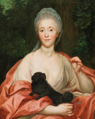 Portrait of Duchess Mariana de Silva-Bazán y Sarmiento 1739-1784, with dog, ca 1760 by Anton Raphael Mengs