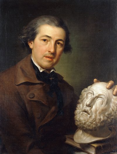 Portrait of Giuseppe Franchi, Half-length, Holding a Bust of Homer by Anton Raphael Mengs