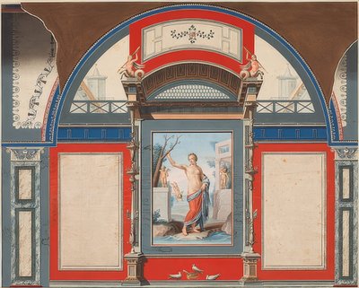 Wall Painting of a Roman House on the Grounds of Villa Negroni in Rome, Venus with Cupids. 1778 by Anton Raphael Mengs