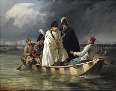 Napoleon Leaving the Lobau after the Defeat at the Battle of Aspern by Anton Ritter von Perger