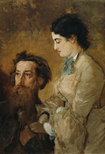 The Sculptor Reinhold Begas with His Wife Margarethe by Anton Romako