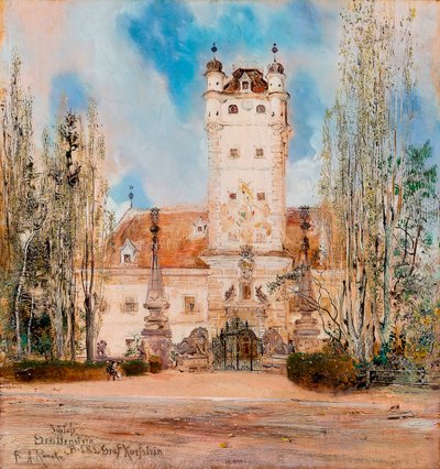 Exterior View of Greillenstein Castle in Austria by Anton Romako