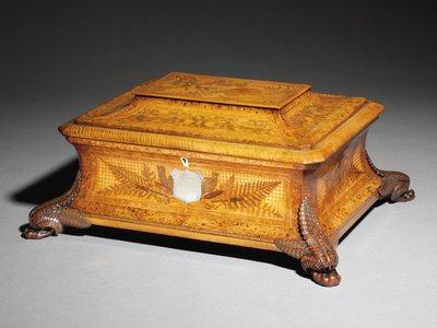 Large presentation marquetry casket by Anton Seuffert