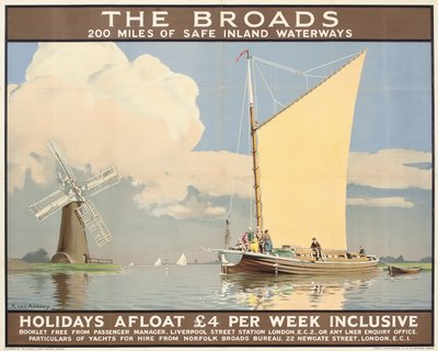The Broads: Holidays Afloat, an advertising poster by Anton Van Anrooy