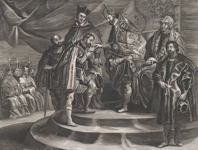 Philip Crowned King of Spain by His Father, Charles V, from Guillielmus Becanus