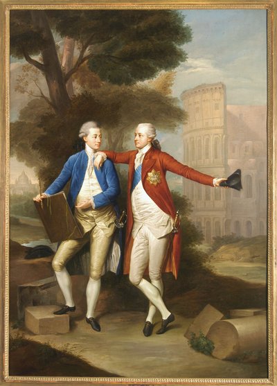 The Counts Franciszek and Kazimierz Rzewuski in Rome by Anton von Maron