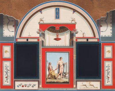 Wall Painting of a Roman House on the Grounds of Villa Negroni in Rome, Adonis with Youth. 1779 by Anton von Maron
