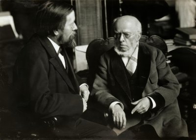 A. v. Menzel in His Apartment with A. v. Werner by Anton Alexander von Werner