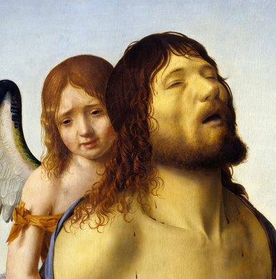 The Dead Christ Supported by an Angel (detail) by Antonello da Messina