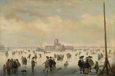 Skating Scene by Antoni (1594 1641) Verstralen