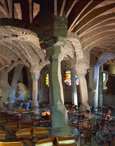 Church of Colonia Guell, Church Crypt, Santa Coloma de Cervello, Barcelona Province, Catalonia Region, Spain by Antoni Gaudi