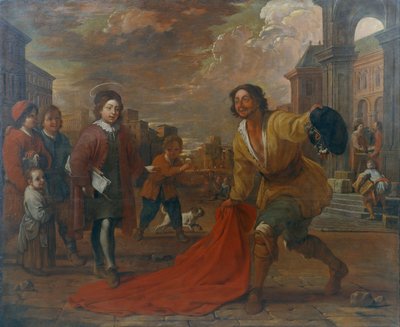 A Simple Man Lays His Cloak at the Feet of Saint Francis as a Child by Antoni Viladomat Y Manalt