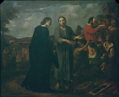 Bernat de Quintaval Distributes His Riches to the Poor by Antoni Viladomat Y Manalt
