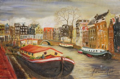 Red House Boat, Amsterdam by Antonia Myatt