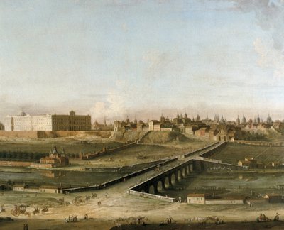 View of the City of Madrid with the Royal Palace (detail) by Antonia de dipi Joli
