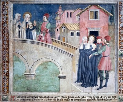 Life of St Francesca Romana: On Her Return to St John Lateran, the Saint Heals a Man with a Cut Arm by Antoniazzo Romano