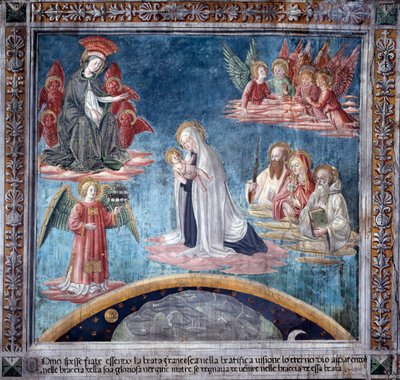 Life of St. Francesca Romana: Several Times in Ecstasy Francesca Received the Holy Child from the Virgin by Antoniazzo Romano