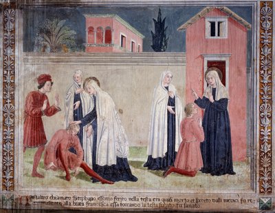 Life of St Francesca Romana: The Saint Heals a Man Wounded in the Head by Antoniazzo Romano
