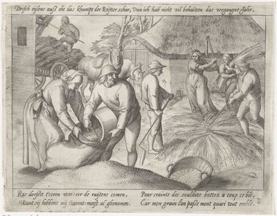 Threshing the Grain by Antonie Wierix (II) (possibly)