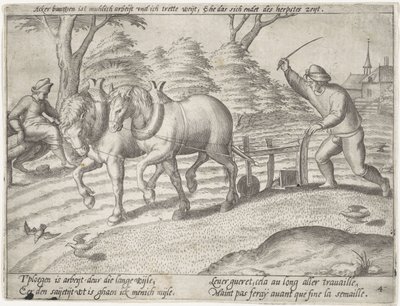 Plowing the Land by Antonie Wierix (II) (possibly)