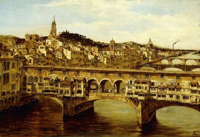 A View of the Ponte Vecchio, Florence by Antonietta Brandeis