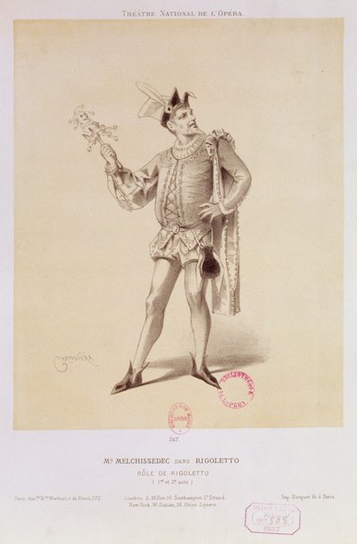 Portrait of Mr. Melchissedec as Rigoletto in Rigoletto by Verdi by Antonin Marie Chatiniere