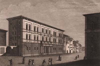 View of Episcopal Palace in Pistoia, Tuscany, Italy, copper engraving by Antonio Morghen by Antonio (1788 1853) Morghen