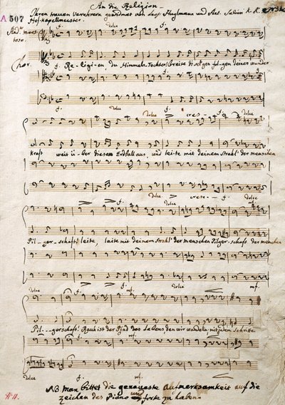 Autograph Music Score of Oratorium by Antonio Salieri by Antonio (after) Salieri