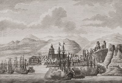 Dutch Fleet off Malaga, Spain 1784 Firing Salute by Antonio (after) Suntach