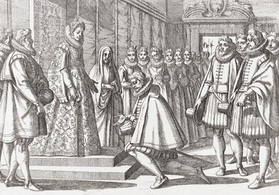 Philip III, King of Spain Before Margaret of Austria by Antonio (after) Tempesta