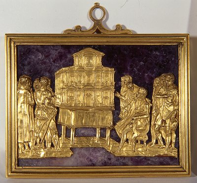 Bernardo Buontalenti Presenting a model of the facade of the cathedral of Santa Maria del Fiore by Antonio (fl.1578 1624) Giambologna (1529 1608) and Susini